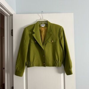 Vintage | Blassport by Bill Blass Cropped Military Style Wool Jacket